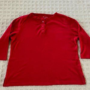 Draper's & Damon's Essential Henley 3/4 Sleeve Tee - 1X